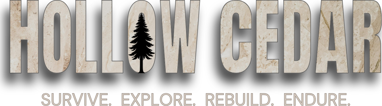Hollow Cedar. Survive. Explore. Rebuild. Endure.
